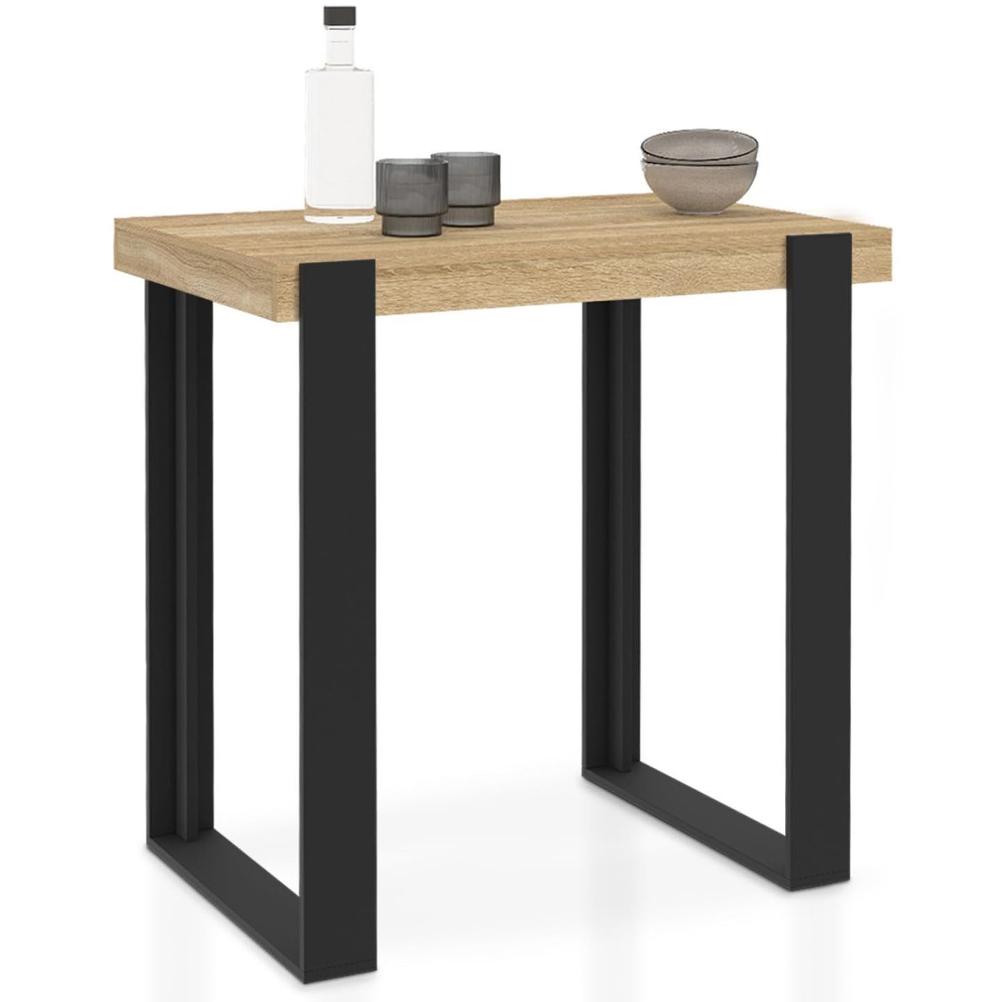 IDMarket - Table Haute de Bar Phoenix Bois et Noir 113 cm