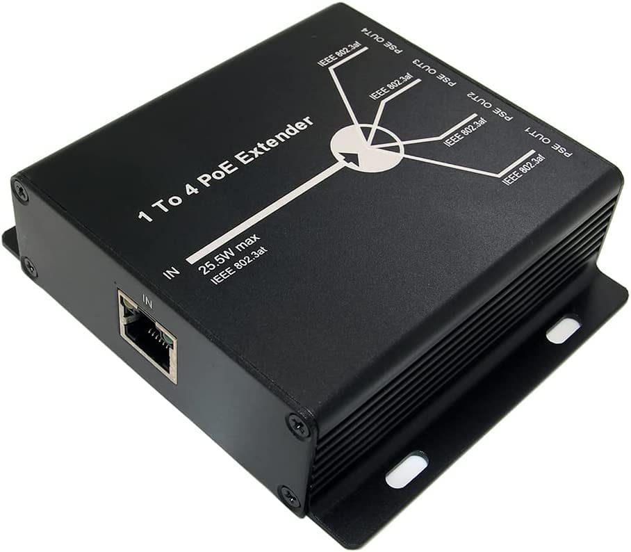 visiPower 4 Ports PoE Extender 10/100M PoE Ports 10/100BASE-TX, IEEE802.3at Used with AP, IP Camera, IP Telephone Equipment