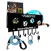 Dog Leash Holder for Wall, Storage and Mail Organizer, Key Holder Wall Mount With 6 Hooks – Leash, Stuff, Key, Letter, Sunglasses Organizer for Entryway, Farmhouse