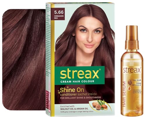Streax Hair Serum for Women & Men | Contains Walnut Oil Permanent Hair Colour, 100% Grey coverage, Infused with Argan and Walnut Oil