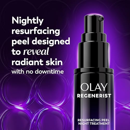 Image of Olay Regenerist Chemical Peel for Face, Overnight Face Peel Mask, Anti-Aging Skin Care, Night Serum, For Fine Lines & Dark Spots, Fragrance-Free, Hexa-Repair Peptide & Lactic Acid, 1.0oz