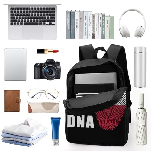 Poland Polska Polish DNA Unisex Backpack 17" Casual Daypacks Simple Shoulders Bag for Camping Hiking Travel Gear3