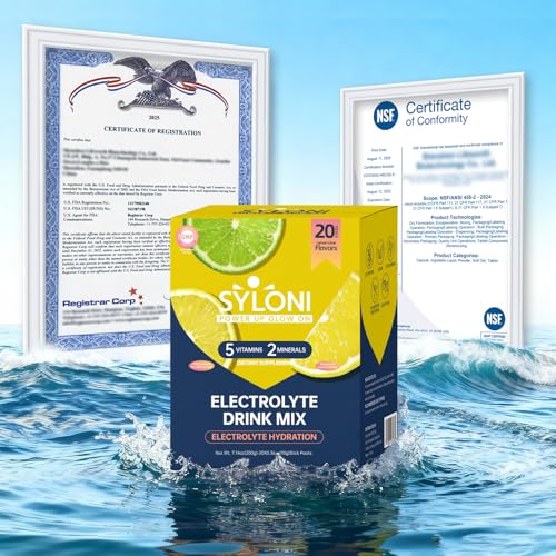 Image of Electrolytes Powder Packets, Lemon Lime 20 Sticks, Sugar Free Hydration Packets Electrolyte Drink Mix with 7 Vitamins and Electrolytes, Keto Friendly, Vegan, Gluten Free