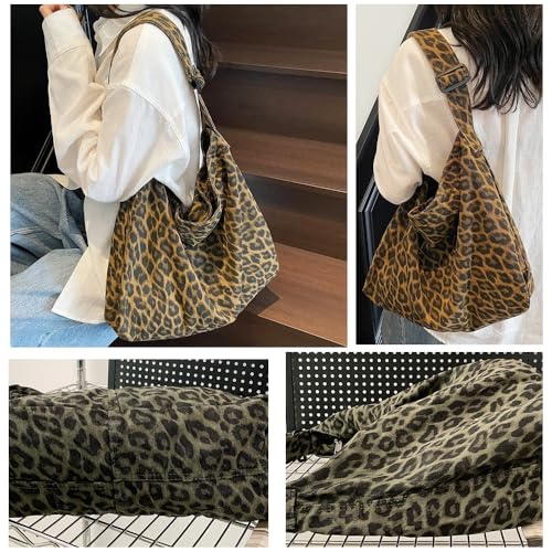 Image of Cotton Tote Handbag Women Canvas Crossbody Beach Bag Hobo Shoulder Tote Bag with 3 External Pocket,Zipper Closure