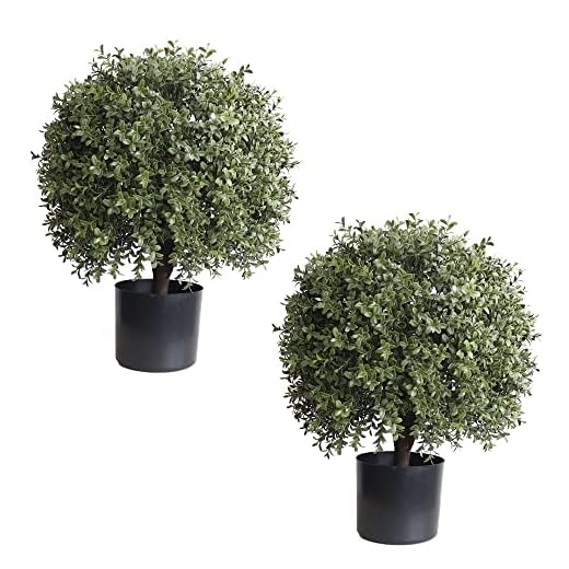 Outdoor Faux Boxwood Topiary Plant Set