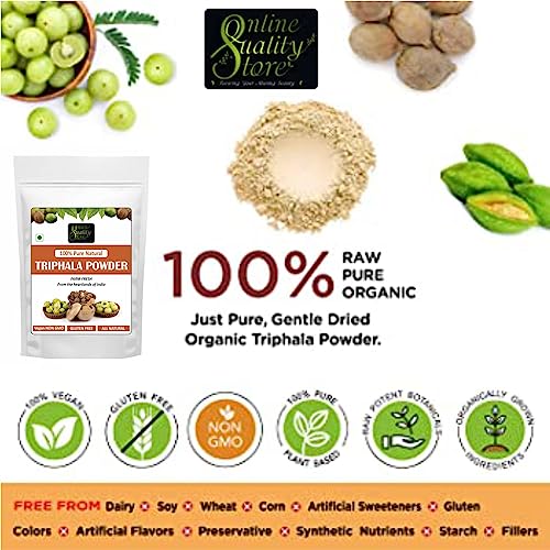 Image of Online Quality Store Triphala Powder - 100g for eating, hair and skin, churna powder of Amla , Behada , Harada