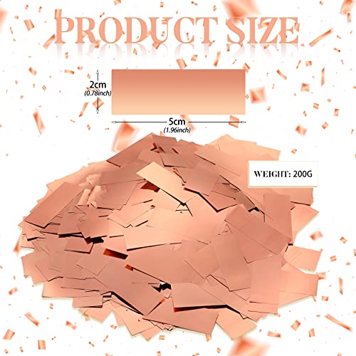 Image of Sumind 200 Grams Gold Silver Large Metallic Confetti Rose Glitter Throwable Table Scatter Foil Confetti for Christmas Birthday Party Baby Shower Graduation Wedding Celebrations(Rose Gold)