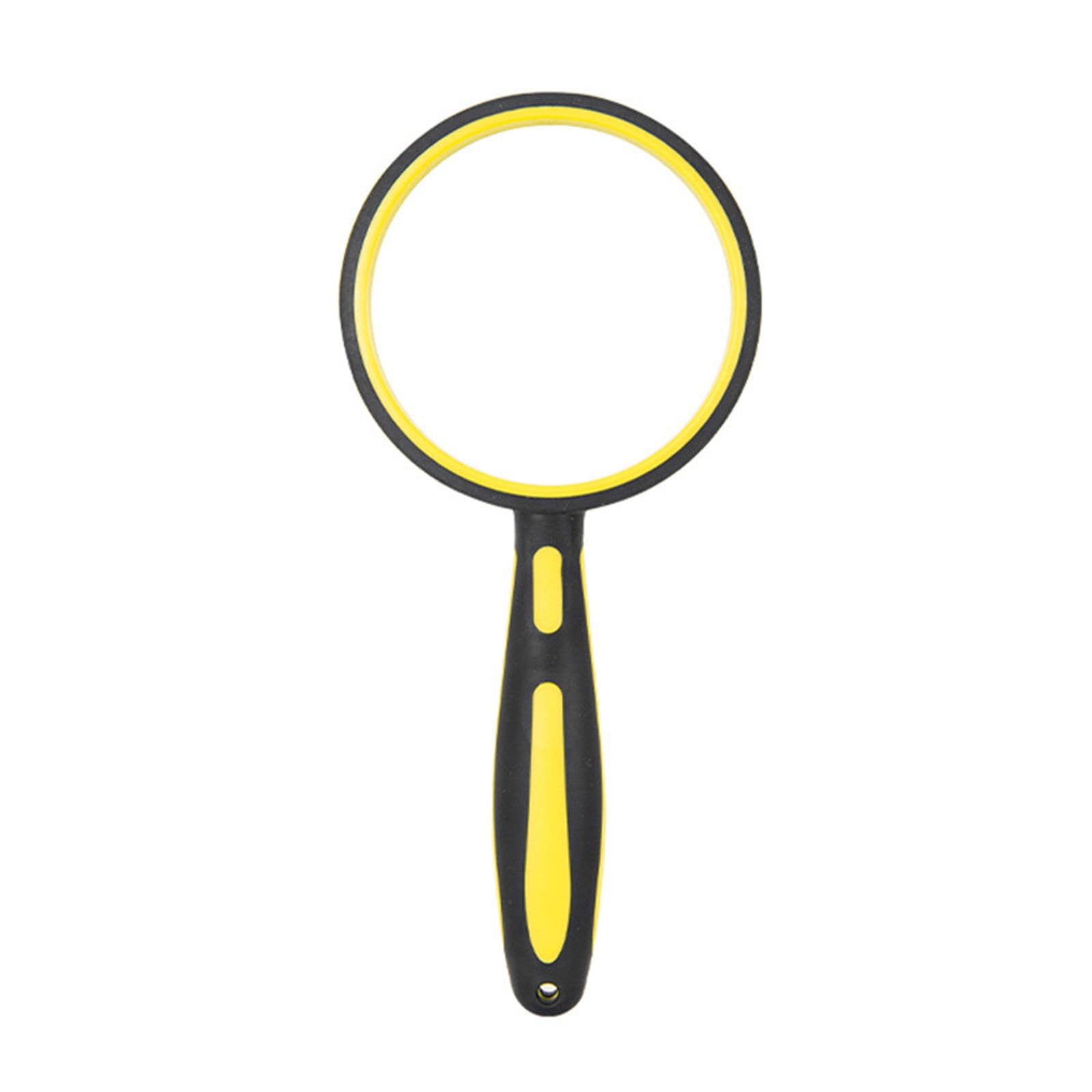 5-10X Magnification Handheld Magnify Glass with Nonslip Rubber Handle Kids Senior Magnifier Tool for Everyday Tasks Rubber Handle Magnifier