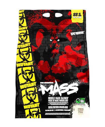 Image of Mutant Mass Weight Gainer Protein Powder - Build Muscle Size and Strength with 1100 Calories - 56 g Protein - 26.1 g EAAs - 12.2 g of BCAAs - 15 lbs with 24 Servings - Cookies & Cream