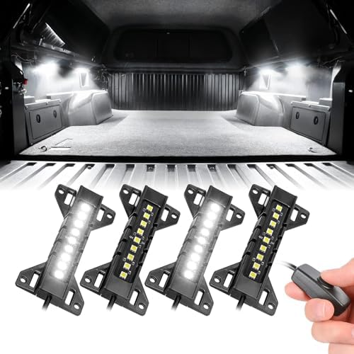 White LED Truck Pickup Bed Light Kit, 8 PCS 48 LEDs Rock