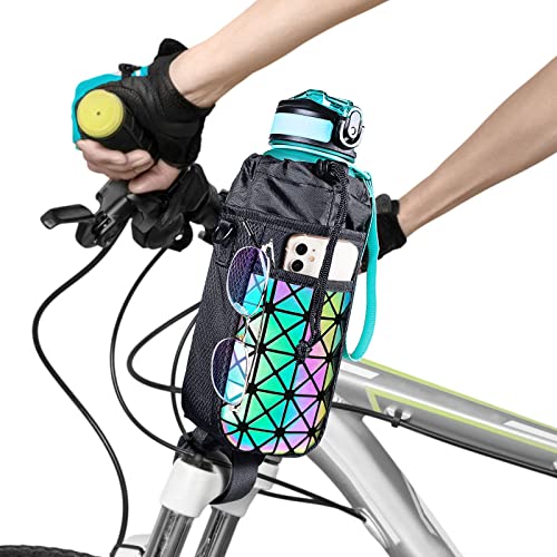 Fahrrad Flaschenhalter, [Reflektierendes Design] Spopal Wasserdicht Wasserflaschenhalter, Thermostatisch Wasserflaschen Tasche, Getränkehalter Fahrrad, für MTB Rollstuhl Kinderwagen Camping Reisen Cover