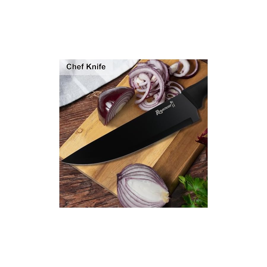 ROMANTICIST-Kitchen-Knife-Set-with-Block-8PCS-High-Carbon-Stainless-Steel-with-Chef-Knife-Slicer-Knife-Best-Kitchen-Knife-Set-Gift-for-Professional-Chef-Home-Cooks ROMANTICIST Kitchen Knife Set with Block - 8PCS High Carbon Stainless Steel with Chef Knife, Slicer Knife - Best Kitchen Knife Set Gift for Professional Chef Home Cooks