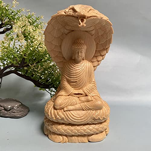 Estatua de Buda Amitabha de Madera Maciza miniatura 3