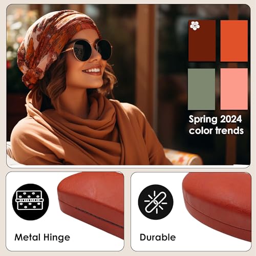 Image of MyEyeglassCase - Large Sunglasses Case - Glasses Holder with Pouch & Cloth - Eyeglass Hard shell Medium - Extra Large frames
