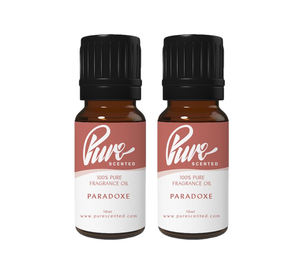 Pure Scented 20ml Fragrance Oils - 2 x 10ml Suitable for Candles, Soaps, Slime, Diffusers, Cosmetics, Wax Melts, Designer (2 x 10ml, Paradoxe)