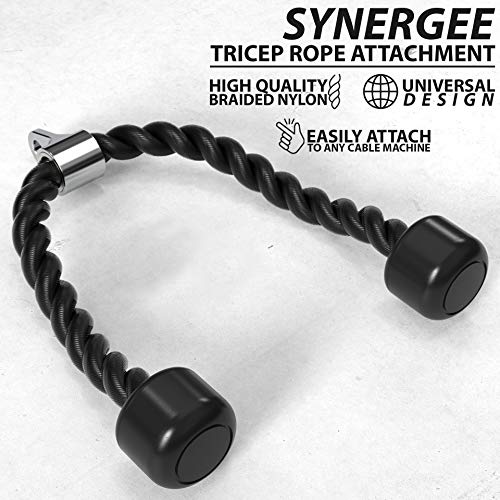 Corde triceps double robuste avec embouts protecteurs pour presses et boucles