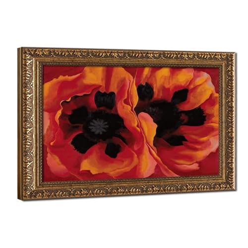 Toile Coquelicots Georgia O'Keeffe cadre 30x45 cm WCYB