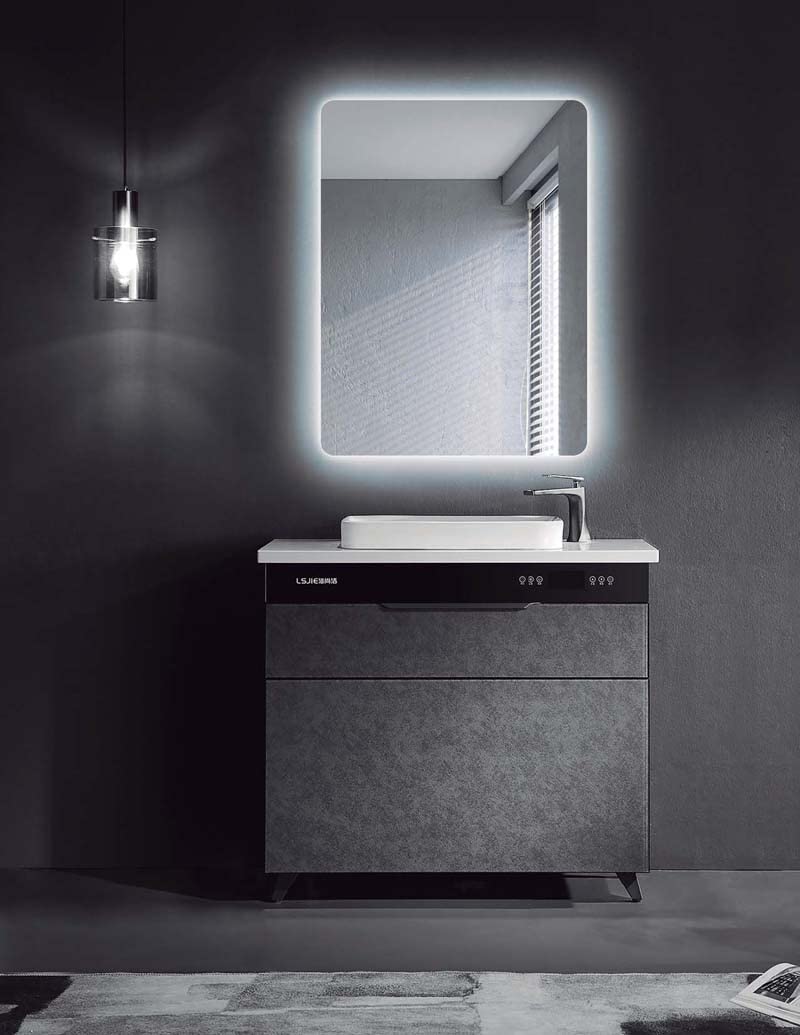 Ledimex – Square LED Bathroom Mirror with Rounded Corners – 100 x 80 cm – LED Backlight with IRC >80 – Denmark Model