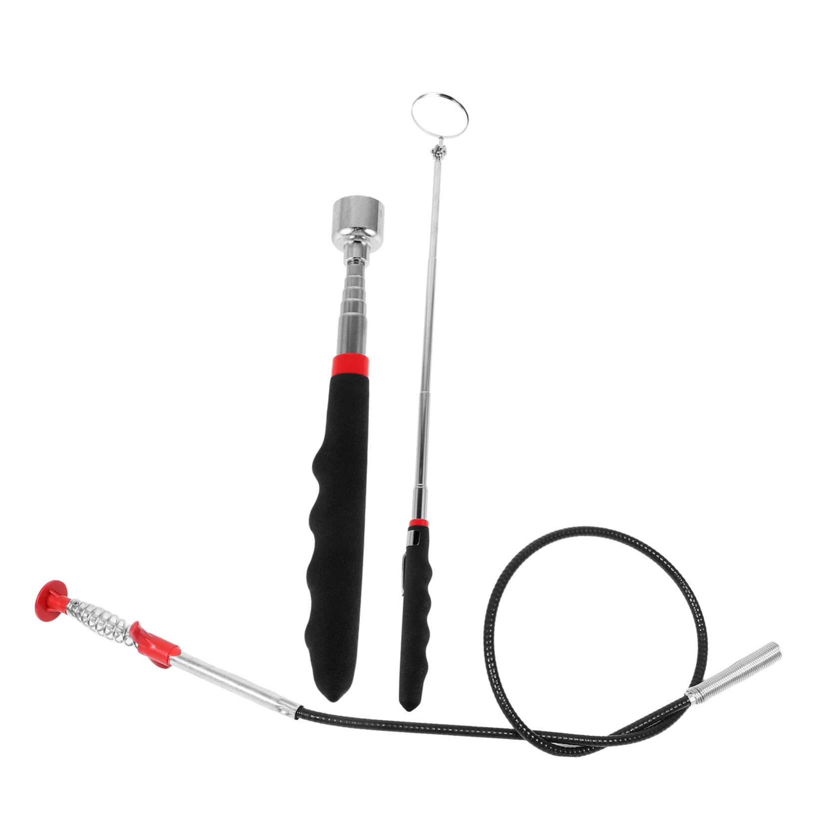 PRETYZOOM 1 Set Telescope Mirror Adjustable Inspection Mirror for Mechanic Inspection Mirror for Vehicle Extendable Mirror Inspection Mirror for Car Telescoping Mirror Grabber Tool Silver