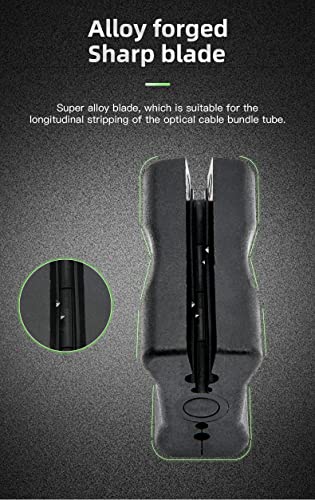Image of Corslet Two Pieces per Pack Mid Span Cable Slitter 4 Precision Slitting Grooves For Cable 1.5-3.3mm Alloy Forging Sharp Blade Easy Operation to Open Fiber Jackets (Buffer Tube Stripper Black)