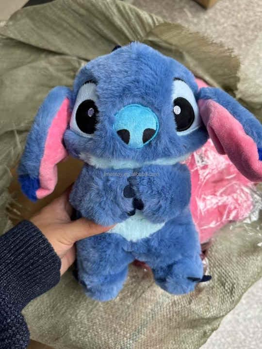 Image of Tinytotem Stitch Sleeping Breathing Teddy with Music and Light Soft Toy for Girls Huggable Heart Beat Plush Toys for Kids & Babies Cuddly Animal Stuff Huggable Gifts for Toddlers Blue 32 cm