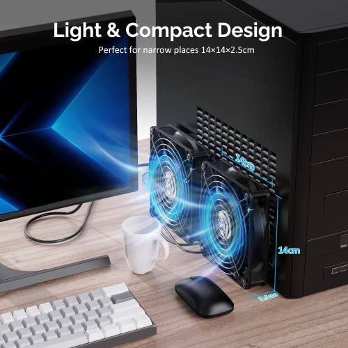 ELUTENG USB PC Computer Fan 140mm with 3 Speed Adjustable - Image 4