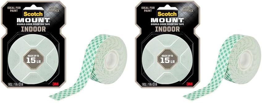 Indoor Double-Sided Mounting Tape 314H-MED, 1 in x 125 in (Pack of 2)