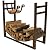 Sunnydaze Firewood Log Rack with Kindling Holder - Outdoor Powder-Coated Steel - 33 Inch Wide x 30 Inch Tall - Bronze