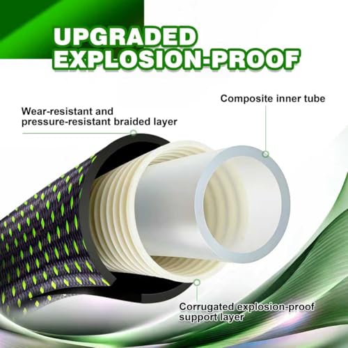 Garden Hose 50ft - Lightweight Water Hose, with 10-Pattern Nozzle, Triple-Layer Construction, All-Weather Hose,Flexible - Additional View