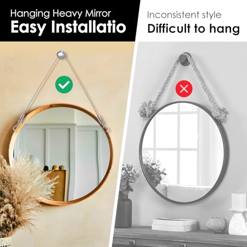 Image of US 4 /6Pcs Picture Hanging Wire 3.48 FT 304 Stainless Steel Mirror Hanging Wire Rope Adjustable Length Picture Frame Hanging Hardware Heavy Duty Mirror Frame Hanging Kit for Mirror(6,silver)