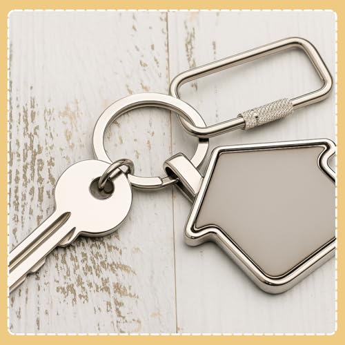 Image of Liliaafar 1.875'' Rectangular Key Ring with Turn Twist Sleeve Closure Screw Lock Clip KeyChain Ring for Key Organizer