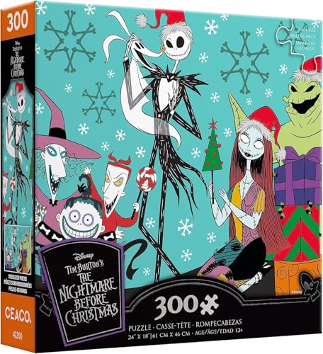 Ceaco - Disney - Tim Burton's Nightmare Before Christmas - Christmas Party - 300 Oversized Piece Jigsaw Puzzle