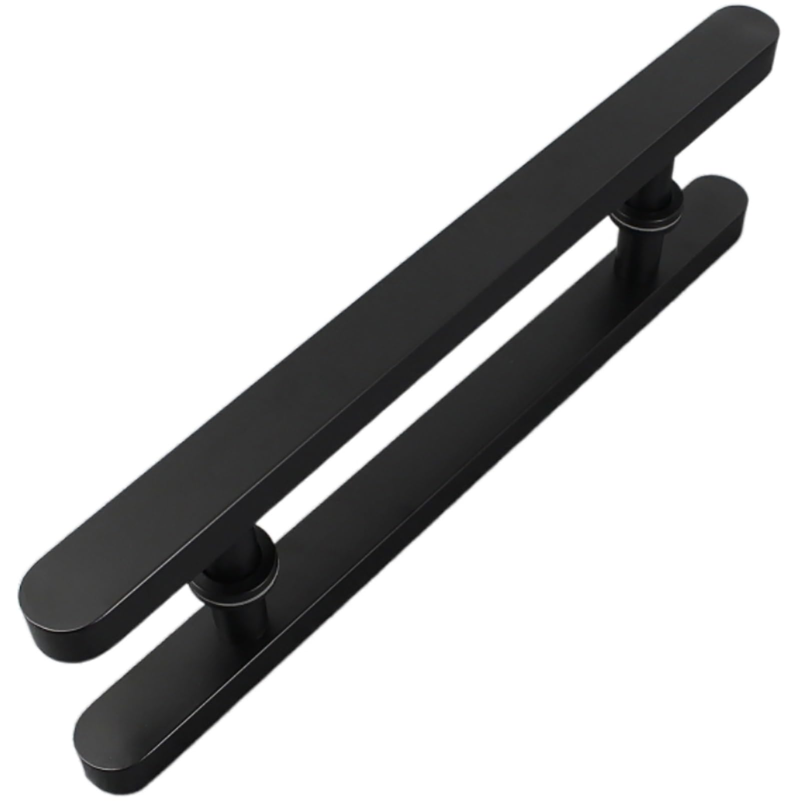 DFGHNBVC Stainless Steel Push Pull Door Handle, Modern Door Hardware Replacement Set, H Shaped Shower Glass Door Handles,Black-80Cm/31 1/2