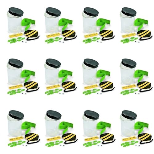 Fun Express Plastic Bug Jar Craft Kit - Makes 12 Lightning Bug & Firefly Jars for Kids | VBS Vacation Bible School Supplies & Spring Activities | Educational Nature Exploration & Backyard Fun
