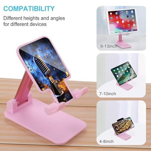 Support téléphone pliable réglable pour bureau et pied microphone compatible iPhone Android