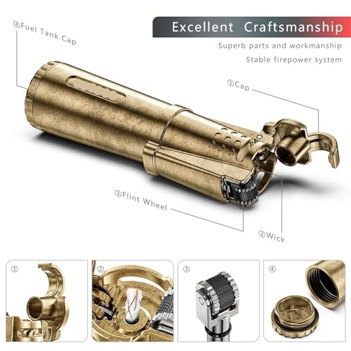 Encendedor de queroseno portátil para hombre, ideal para exteriores con estilo antiguo 6