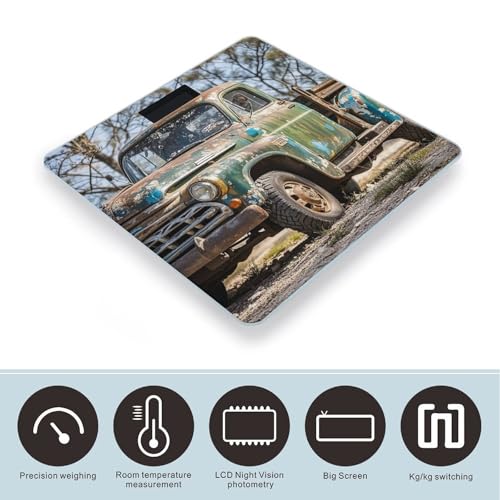 Báscula digital de baño con vidrio templado y pantalla LCD miniatura 3