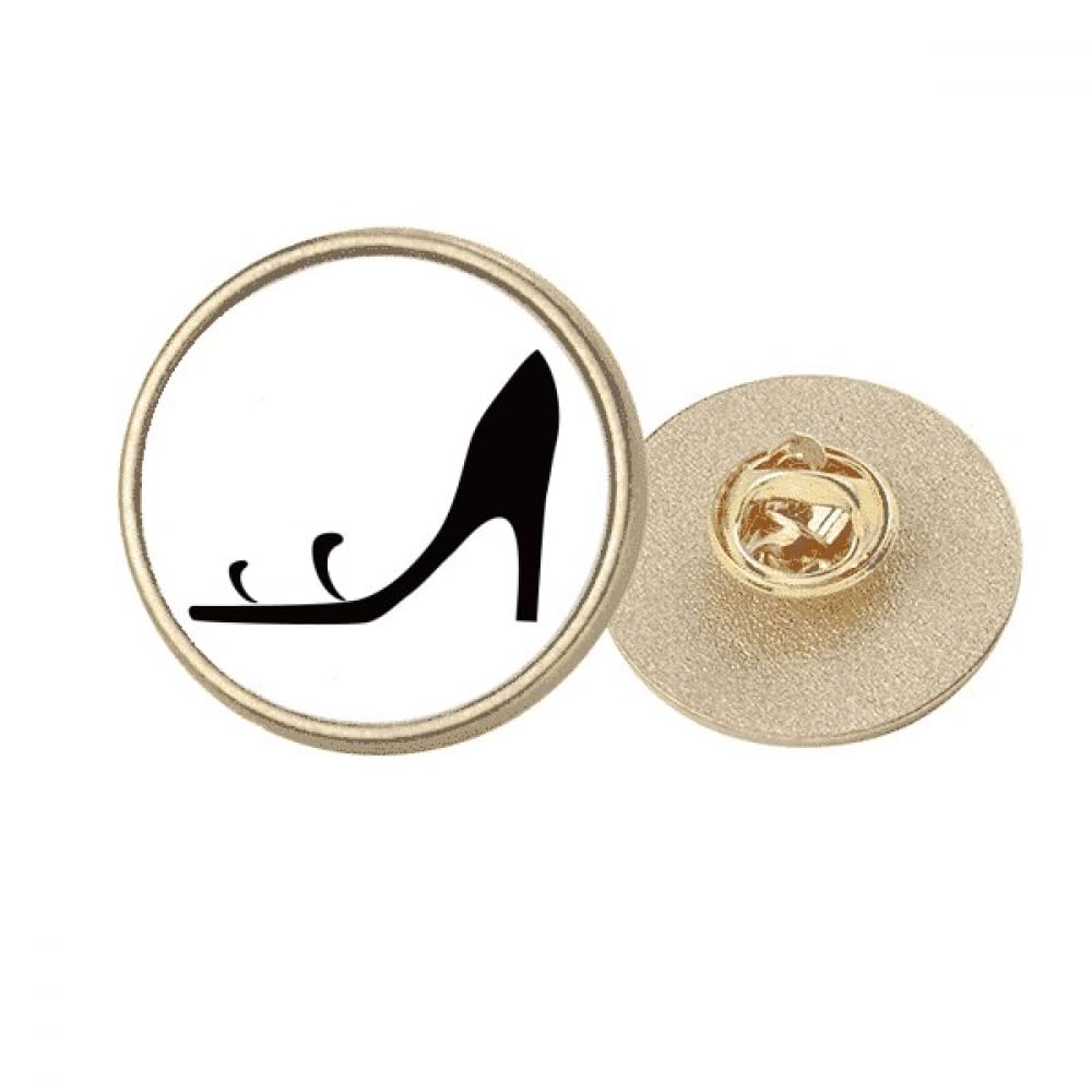 Talons hauts graphiques avec broche en métal doré minimaliste et chic