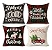 Kithomer Set of 4 Christmas Decorations Pillow Covers Christmas Buffalo Plaid Farmhouse Decor Throw Pillow Cases Cushion Cover 18 x 18 Inch