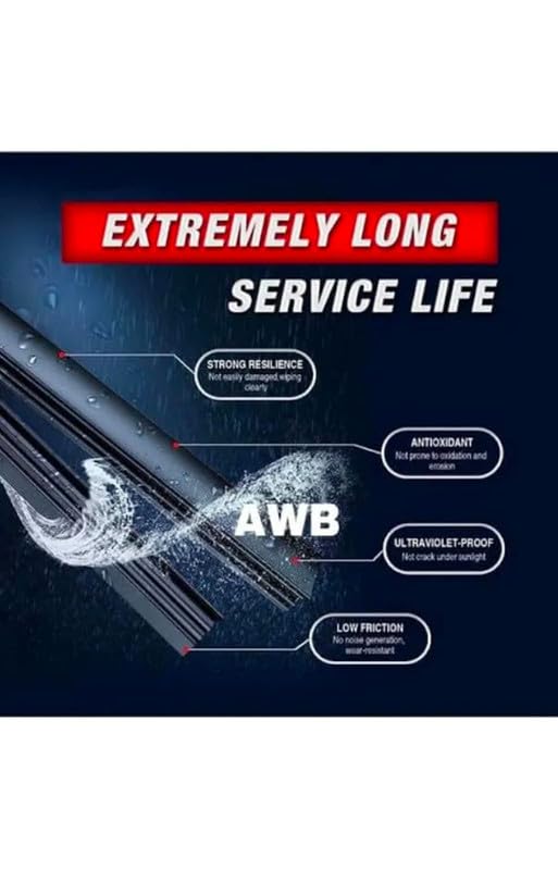 Image of AWB Frameless /Soft 20 inch16 inchAll-Season Replacement Wiper Blades Compatible with Nissan Magnite(Pack of 2)