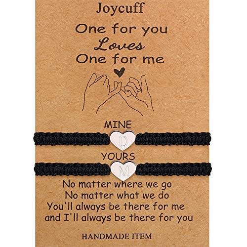 Matching Bracelets For Couples Initial Charm D&M 2Pcs Jewelry Dainty Birthday Wedding Valentine's Day Gifts For Boyfriend Girlfriend Husband Wife Fiancee #TOP24