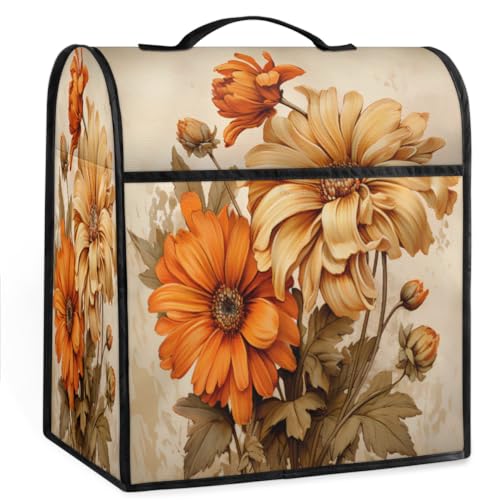 Coffee Maker Cover Floral Retro Kitchen Appliance Covers Small Appliance Covers Blender Cover Juicer Cover Dust Covers for Kitchen Appliances with Top Handle and Pockets,Washable,C693
