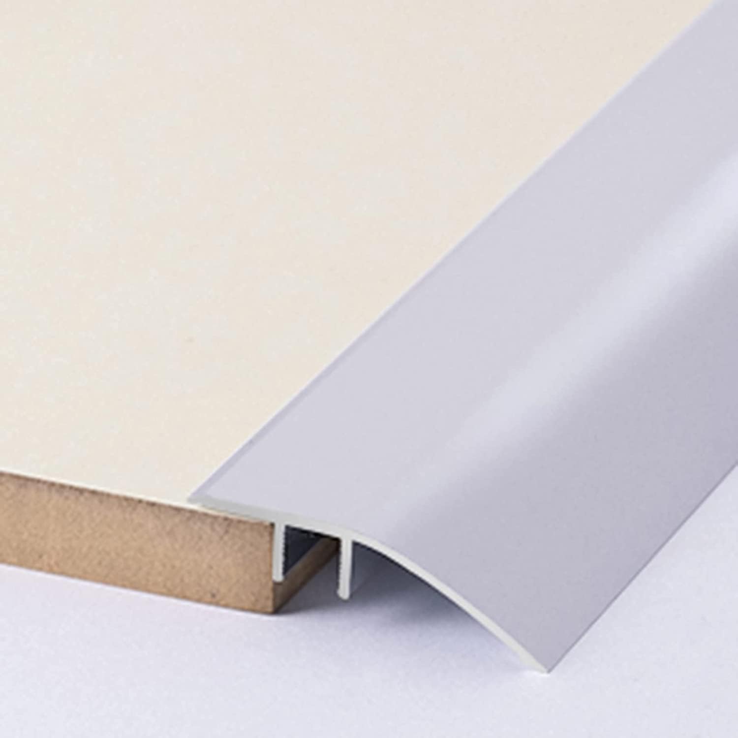 Floor Transition Strip Flooring Edge Trim, Floor Transition Strip Heavy-Duty Aluminum Transition Threshold Strip, Cuttable Flat Divider Strip, Suitable for Height Difference of 0.5~1.4cm Edging Trim S