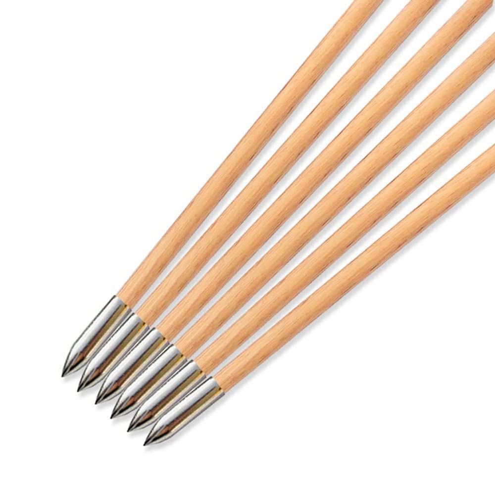 SHARROW Tir à l'arc Flèches de Bois Flèches de Chasse Traditionnelles Arbre de Flèche en Bois avec 5" Plumes Naturelles pour Arc Traditionnel Longbow