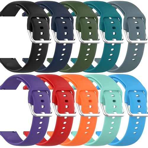 FoundEast Compatible with AR-01 Watch Band, Soft Breathable Sport Silicone Replacement Strap for Fitpolo AR-01, Aeac AR-01 Accesories (S-10 Pack A)