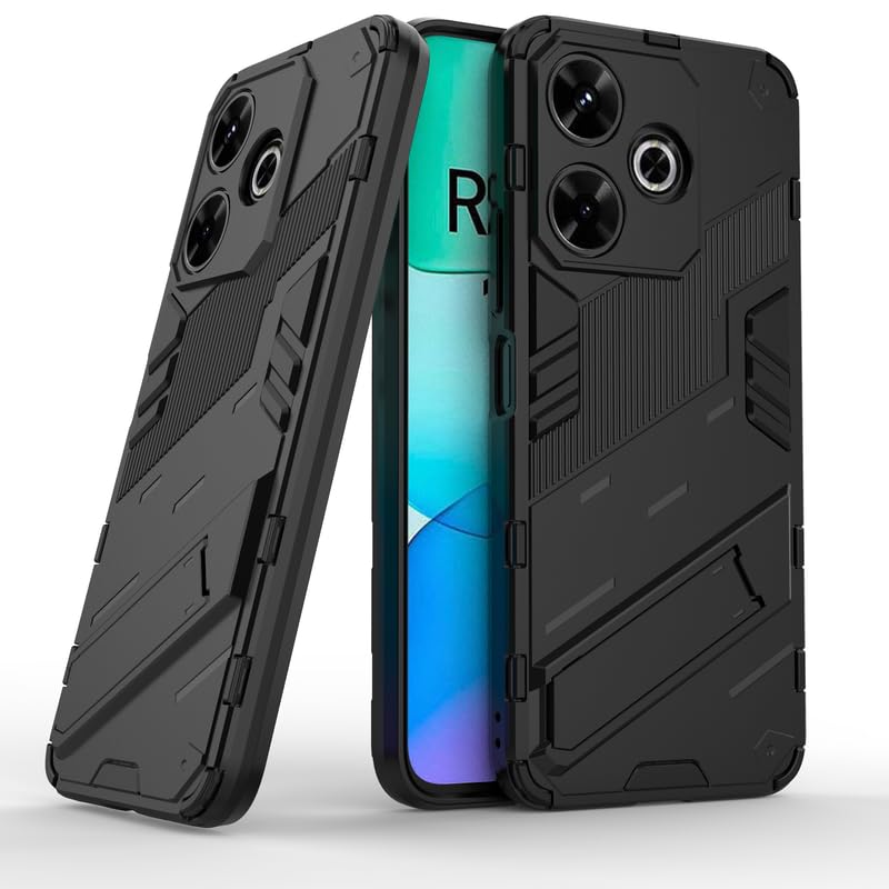 Prime Retail Rugged Hard Back Case Cover for Mi Redmi 13 5G - Military-Grade Armor with Screen & Camera Guard, Dual-Layer Shockproof Design, Raised Edges, and Built-in Kickstand - Obsidian Black (B0DDCT3SL5) Amazon Price History, Amazon Price Tracker