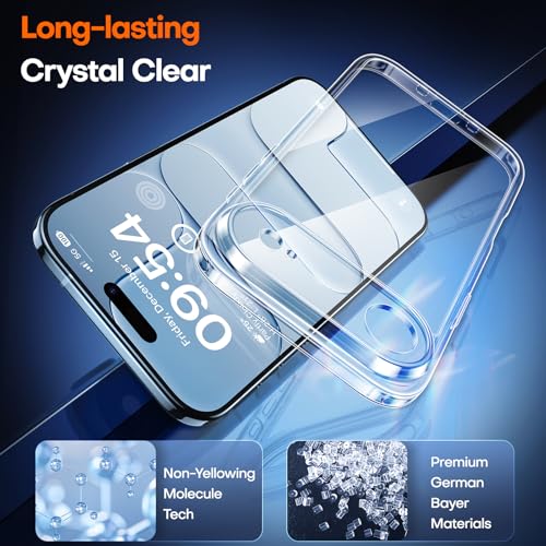 Image of TAURI for iPhone Air Case, with Screen Protector, Clear | Full Camera Protection, Anti-Yellowing Military-Grade Protection Shockproof Slim Phone Case for iPhone 17 Air