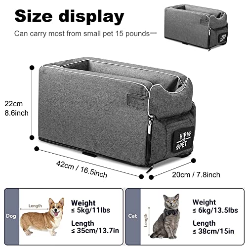 PETCUTE Siège D'auto Pour Chien,Siège Auto Chien de la Console,Lavable Siège Dauto De Sécurité De Voyage pour Animaux De Compagnie,Coton PP Super Doux,Siège D'appoint Pour Chien Pliable Pour Le Voyage - Image 7