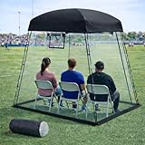 VERSSURE Sports Tent,Waterproof Sport Tents Shelter Fits 2-4 Persons, 6.2FT Height Portable Clear Bubble Tent for Sports Watching,Camping and Outdoor Activities (Black)