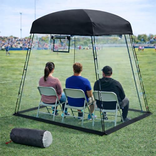 VERSSURE Sports Tent,Waterproof Sport Tents Shelter Fits 2-4 Persons, 6.2FT Height Portable Clear Bubble Tent for Sports Watching,Camping and Outdoor Activities (Black)